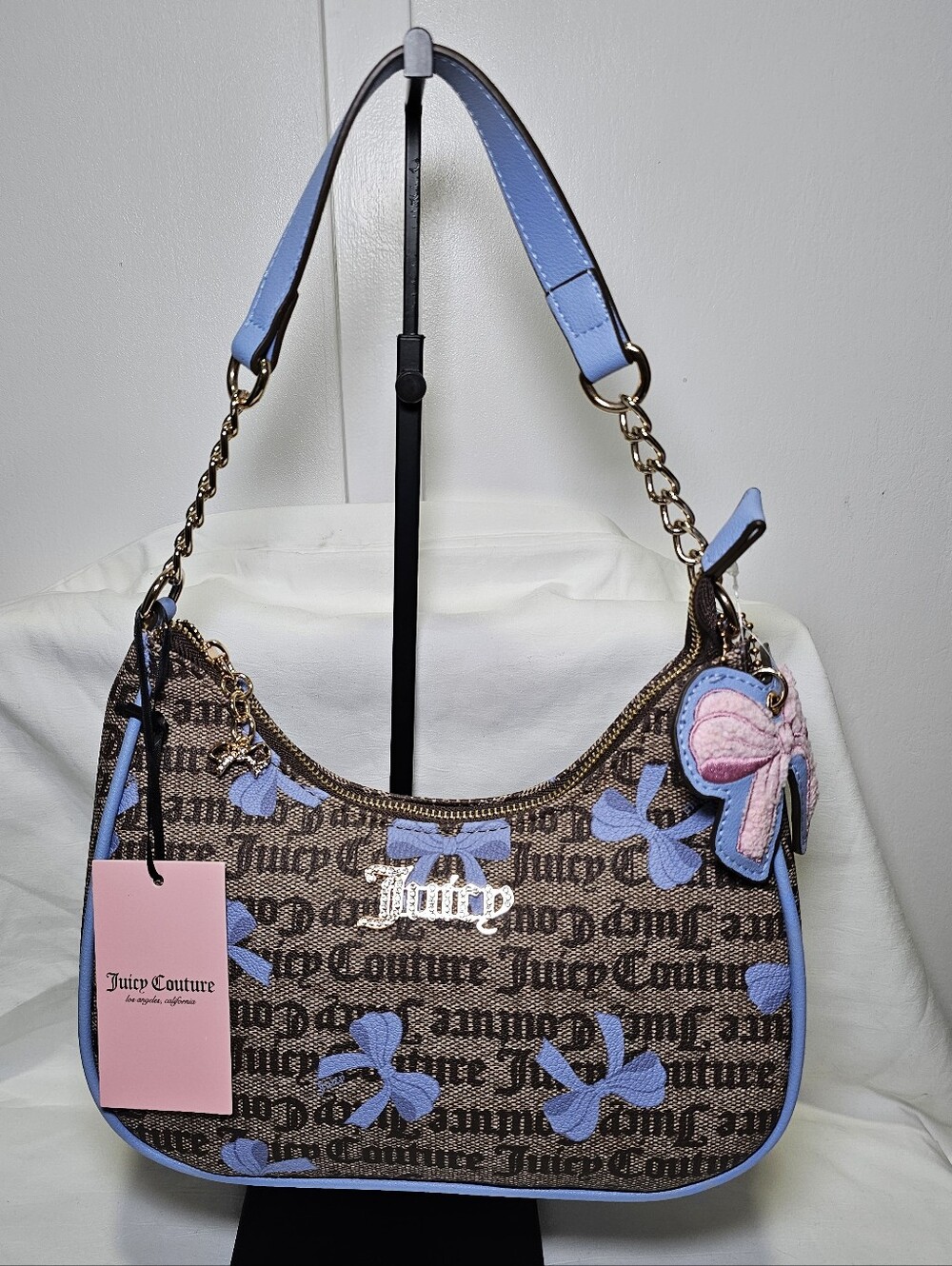 NWT Juicy Couture Brown/Blue Simply Sweet Coho Shoulder Bag